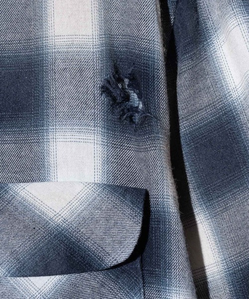 glamb シャツ Damage Check Shirt / ダメージチェックシャツ