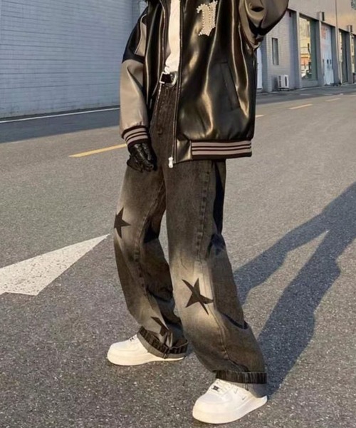 WESTSEA（ウエストシー） ジーンズ デニム デニムパンツ 星柄 スプレー