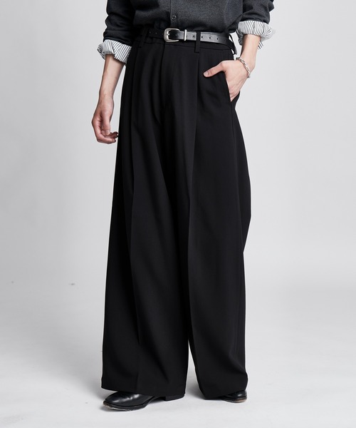 SINSSワイドスラックス ブラック SINSS ワイドパンツ スラックス Wide straight slacks / ワイド