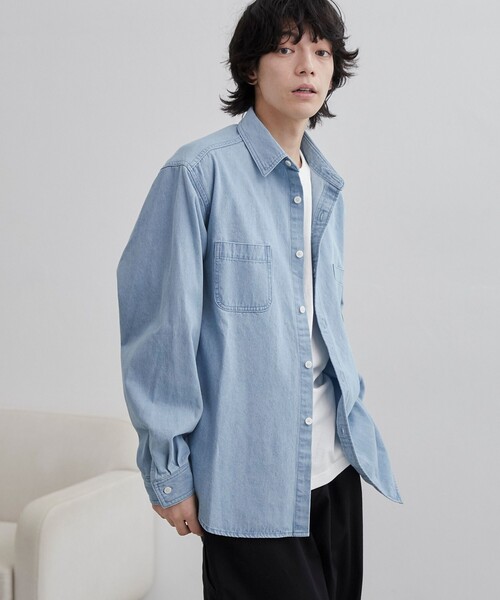 専用 kolor デニムシャツ coen シャツ 「C.DENIMS」デニムレギュラーカラーシャツ メンズ