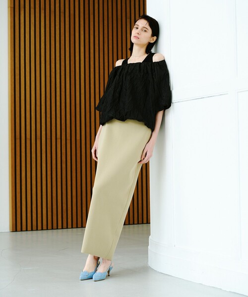allureville スカート センタージップ2WAYニットスカート