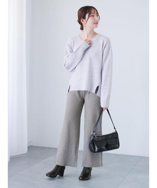 TEECHIレディースニット Te chichi TERRASSE ニット セーター 裾スリットVネックニット