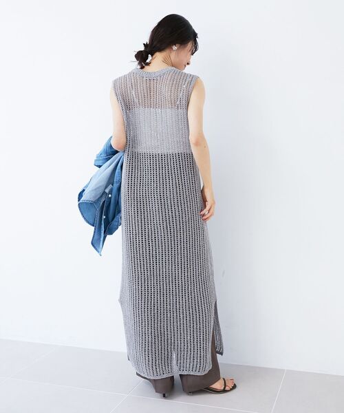 le.coeur blanc（ルクールブラン） ワンピース ハシゴ調透かし柄ホール