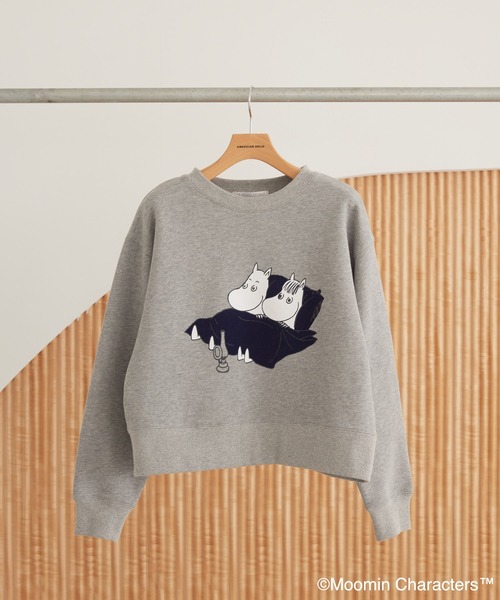 MOOMIN（ムーミン） トレーナー スウェット フロッキープリント裏毛
