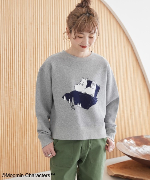 MOOMIN（ムーミン） トレーナー スウェット フロッキープリント裏毛