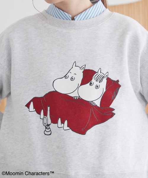 MOOMIN（ムーミン） トレーナー スウェット フロッキープリント裏毛