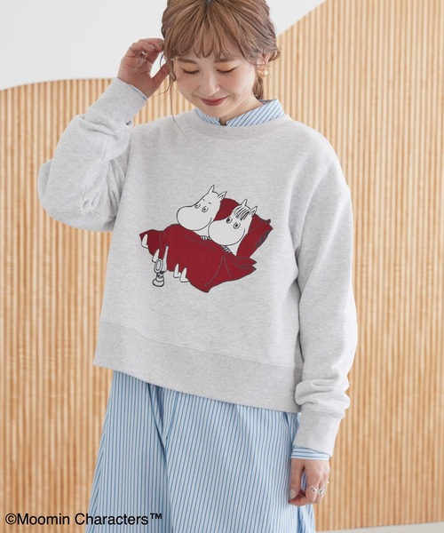 MOOMIN（ムーミン） トレーナー スウェット フロッキープリント裏毛