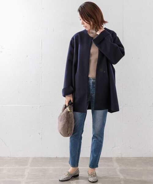 「URBAN RESEARCH Sonny Label」 ノーカラーコート FREE グレー レディース_画像7