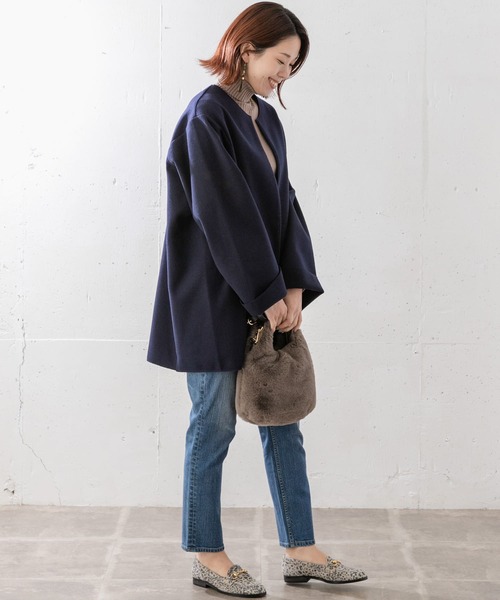 「URBAN RESEARCH Sonny Label」 ノーカラーコート FREE グレー レディース_画像8