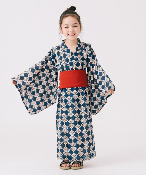 【キッパー様せ新作】140cm kids浴衣1715 浴衣セット 子供（上着＋ワンピース＋帯） | ソウビエン(SOUBIEN