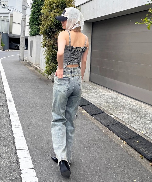SPIRALGIRL オールインワン デニムビスチェオールインワン