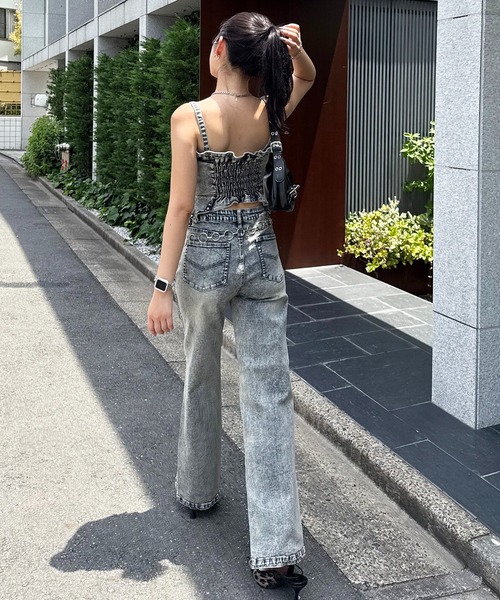 SPIRALGIRL オールインワン デニムビスチェオールインワン