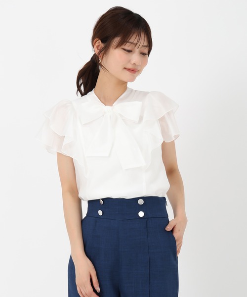 MISCH MASCH（ミッシュマッシュ） ブラウス シャツ 半袖 シアーフリル 