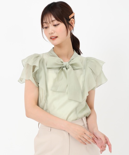 MISCH MASCH（ミッシュマッシュ） ブラウス シャツ 半袖 シアーフリル