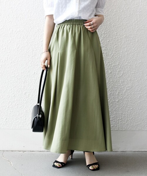 SHIPS any スカート any:「洗濯機可能」グロッシー アシンメトリー