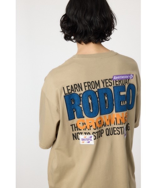 RODEO CROWNS WIDE BOWL - けろちゃん分バースデーデニム26★白Tシャツ レディース フリー☆ キッズL セール】デニムパッチTシャツ（Tシャツ/カットソー）｜RODEO