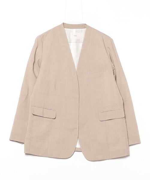 IENA（イエナ） ノーカラージャケット 38 ベージュ レディース