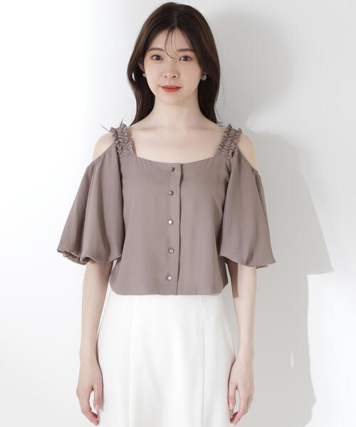 ブラウス シャツ Flared Balloon Sleeve Blouse レディース GLOBAL WORK ブラウス シャツ 袖バルーンブラウス8分袖/288616