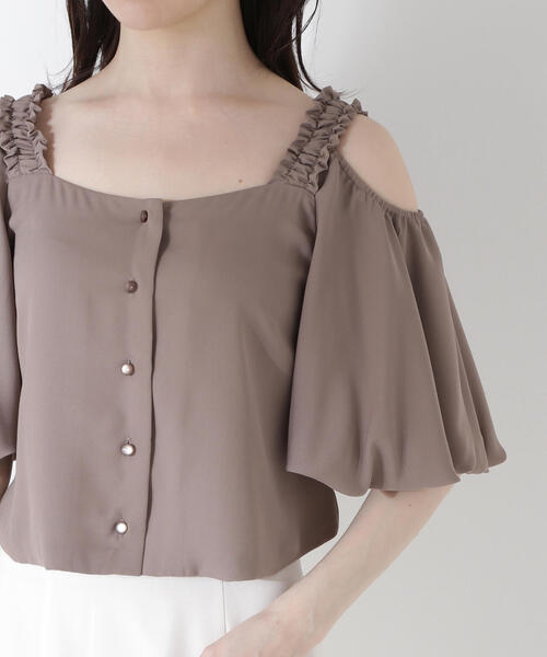 ブラウス シャツ Flared Balloon Sleeve Blouse レディース GLOBAL WORK ブラウス シャツ 袖バルーンブラウス8分袖/288616