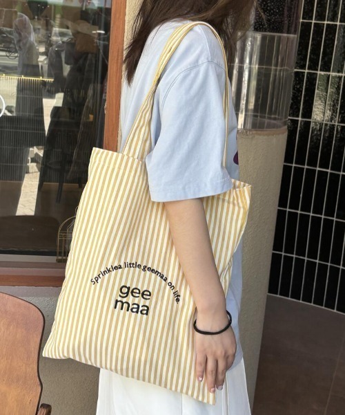 MADONNA ストライプトートバッグ チャーム付き バッグ