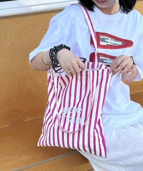 トートバッグ ストライプ＆ロゴ レディース : ZOZOTOWN Yahoo!店