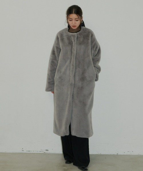AIC. ノーカラーコート FREE グレー レディース : ZOZOTOWN Yahoo!店