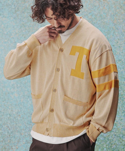 THEOREM カーディガン mcg3646-Award Cardigan レタードカーディガン