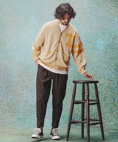 THEOREM カーディガン mcg3646-Award Cardigan レタードカーディガン