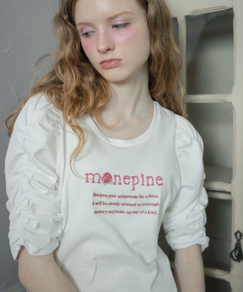 tシャツ monepine” beads logo Tee/”monepine” ビーズロゴTシャツ レディース ビーズファクトリー（monepine／ファッション）のおすすめ人気