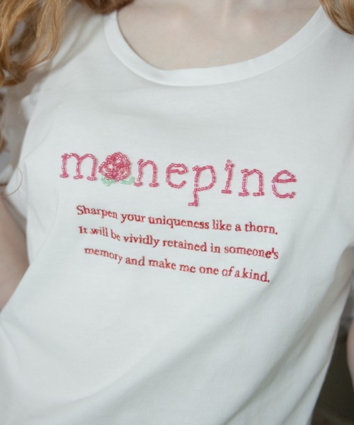 tシャツ monepine” beads logo Tee/”monepine” ビーズロゴTシャツ レディース ビーズファクトリー（monepine／ファッション）のおすすめ人気