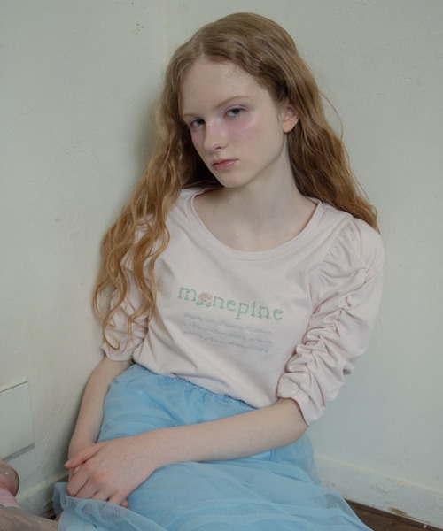 tシャツ monepine” beads logo Tee/”monepine” ビーズロゴTシャツ レディース ビーズファクトリー（monepine／ファッション）のおすすめ人気