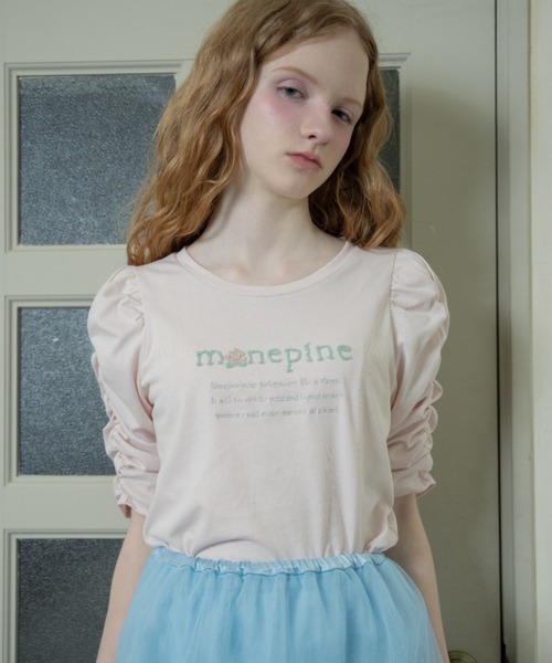 tシャツ monepine” beads logo Tee/”monepine” ビーズロゴTシャツ レディース ビーズファクトリー（monepine／ファッション）のおすすめ人気