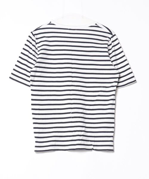 「EDIFICE」 ボーダー柄半袖Tシャツ 44 ホワイト メンズ