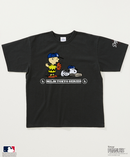スヌーピー PEANUTS MLB Tシャツ 開幕戦 PLAZA ドジャース スヌーピー PEANUTS MLB Tシャツ 開幕戦 PLAZA ドジャース