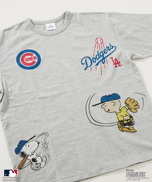 【新品/Lサイズ】PEANUTS別注MLB開幕戦ベースボールプリントTシャツ PEANUTS 別注 MLB開幕戦 ベースボール プリントTシャツ