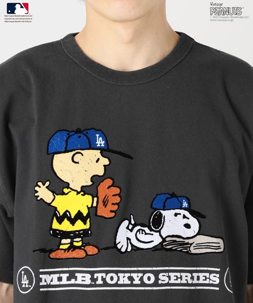 Vintage PEANUTS tシャツ 別注 MLB開幕戦 ベースボール プリント