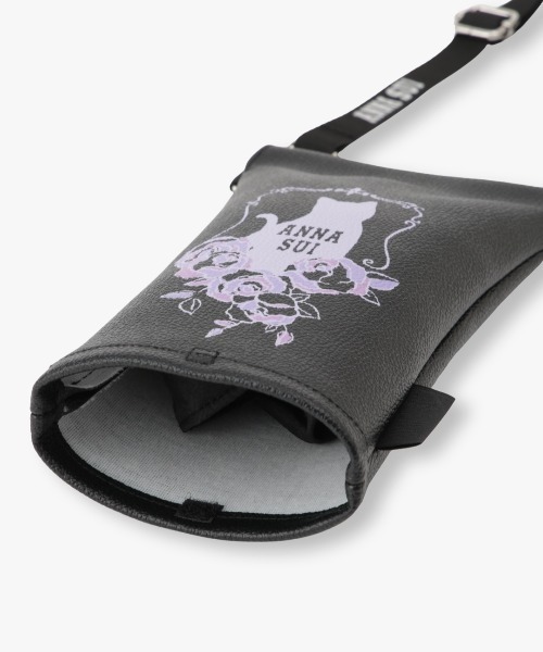 アナスイ　ANNA SUI  折りたたみ傘　猫 猫プリント晴雨兼用傘(トップフラット折りたたみ傘)