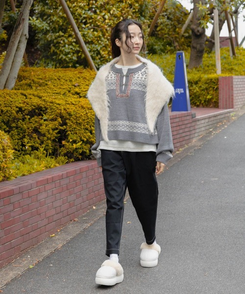 niko and…（ニコアンド） 長袖ニット FREE アイボリー レディース