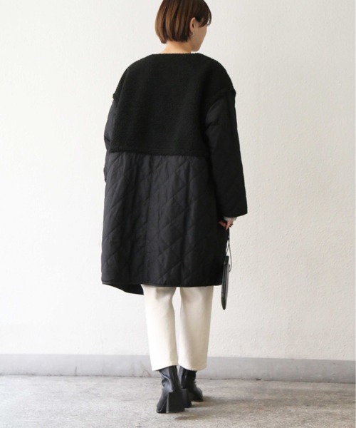 「notch.」 ノーカラーコート M オフホワイト レディース_画像5