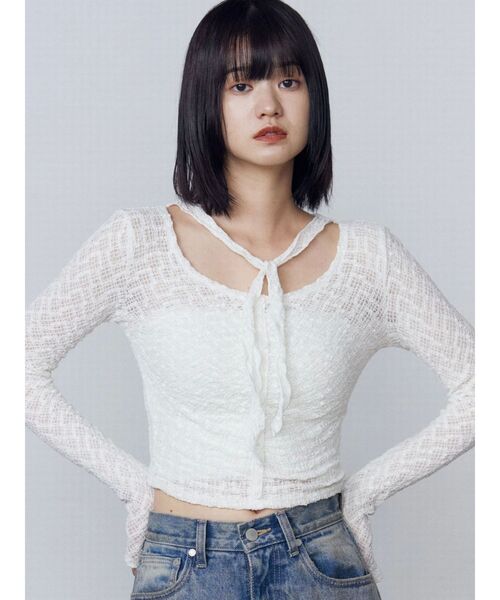 tシャツ フロントボタンタイトップ レディース