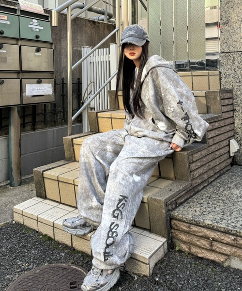 KsGパーカー KsG パーカー ウォッシュドロゴジップパーカー レディース