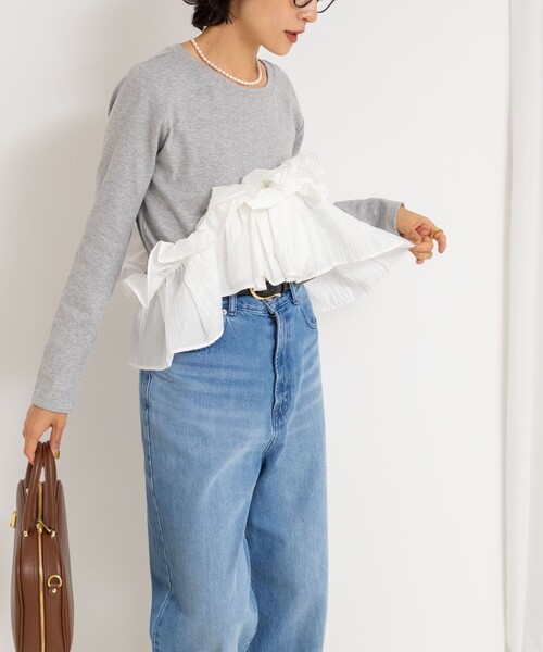 Rie Miller（リエミラー） tシャツ 3WAYリブフリルロンT レディース