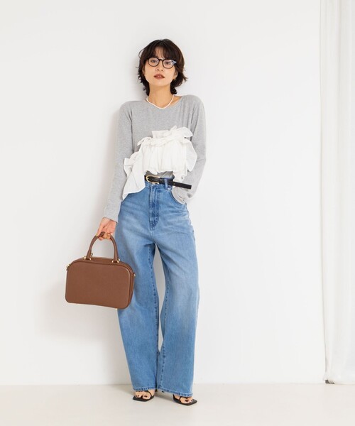 Rie Miller（リエミラー） tシャツ 3WAYリブフリルロンT レディース