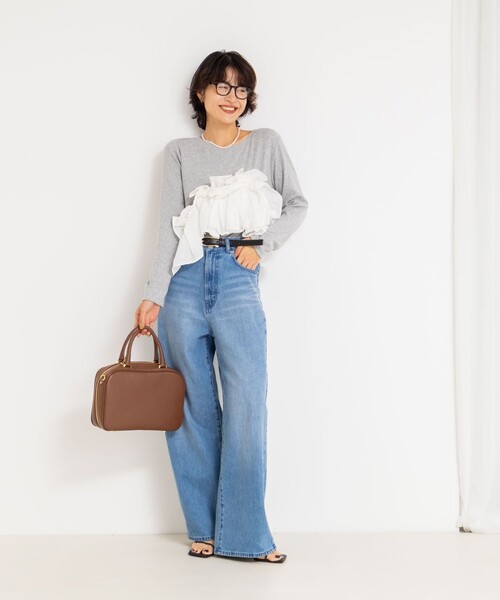 Rie Miller（リエミラー） tシャツ 3WAYリブフリルロンT レディース