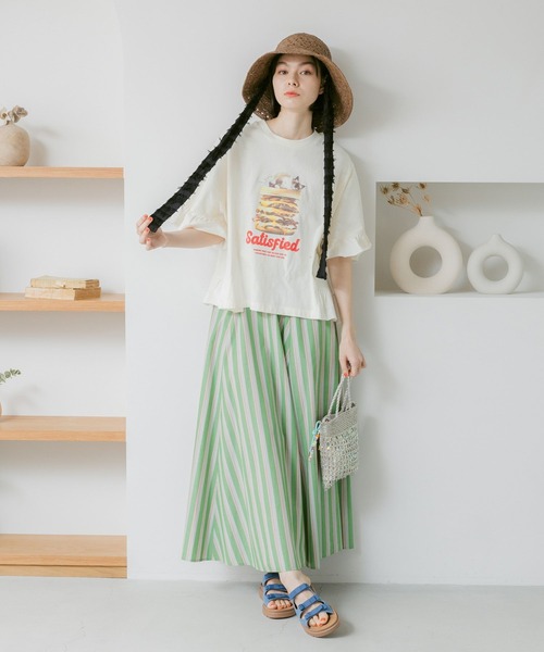 「niko and...」 半袖カットソー MEDIUM チャコール レディース