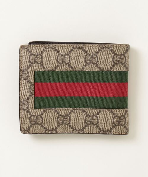 GUCCI 二つ折り財布 グレー/赤/黒 グッチ 財布 二つ折り財布 GUCCI GG マーモント レザー