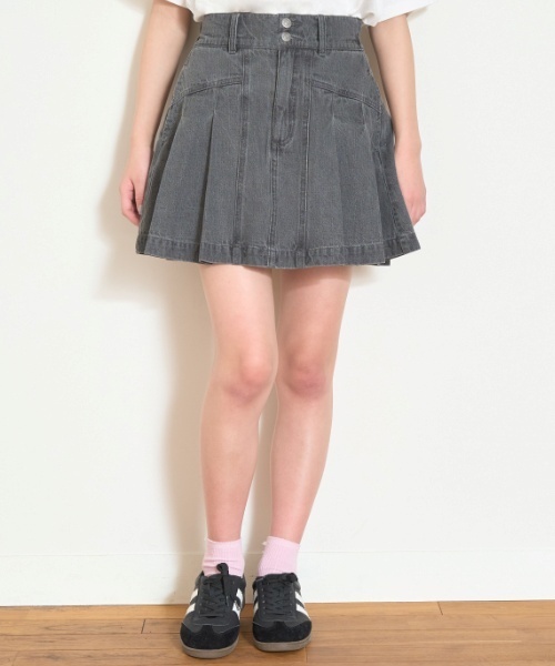 LOVETOXIC スカート 美脚見えデニムプリーツスカパン キッズ 子供服