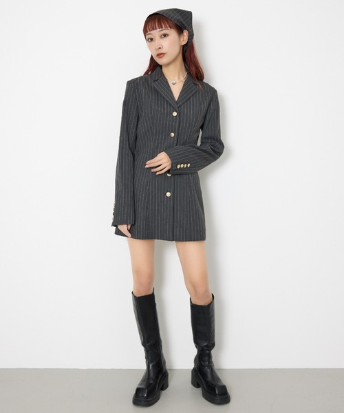 SLY（スライ） ブーツ 「美脚チートブーツ」SQUARE TOE KNEE BOOTS