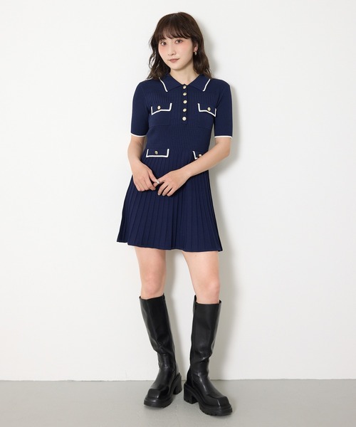 SLY（スライ） ブーツ 「美脚チートブーツ」SQUARE TOE KNEE BOOTS