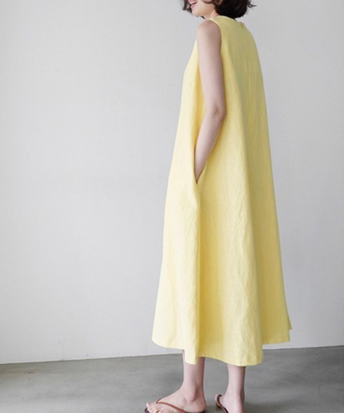 「Miniministore」 「yys」ノースリーブワンピース M イエロー レディース_画像7